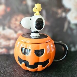 Peanuts Snoopy Woodstock Pumpkin Halloween Coffee Mug - BRAND NEW 16.6oz Ceramic
